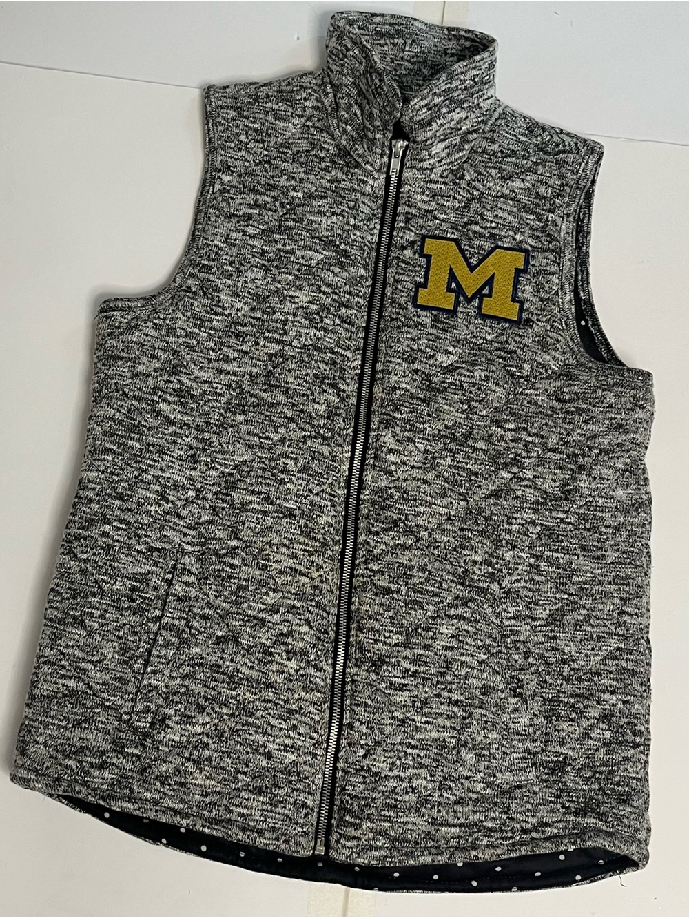 Gameday Couture Women’s Small Michigan Wolverines Marled Knit Full Zip Logo Vest